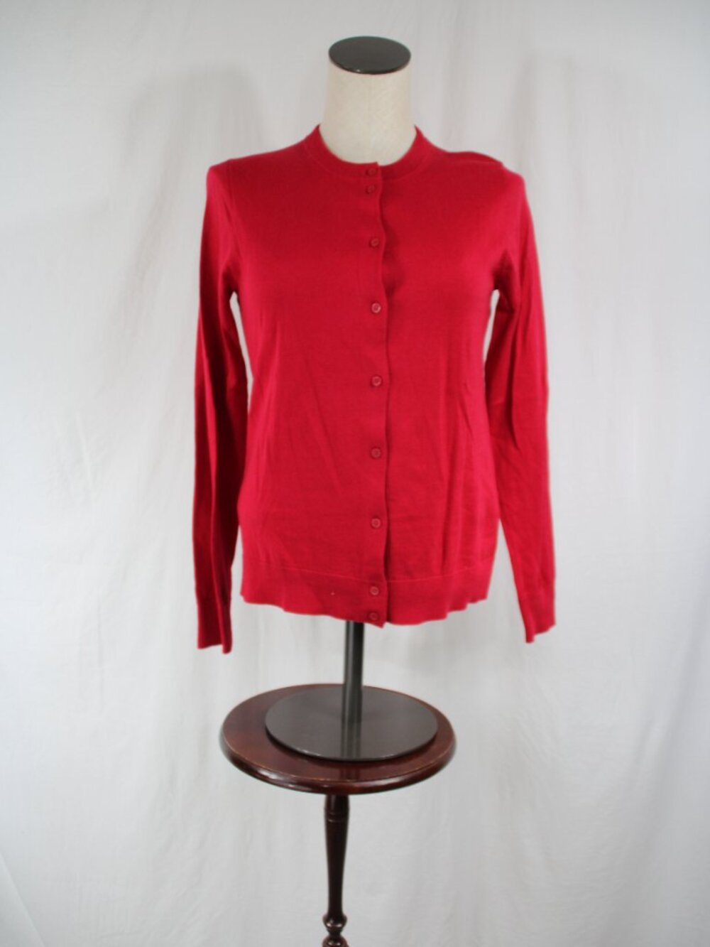 J CREW Women's Long Sleeve Button Front Caryn Cardigan Sweater Red Size Small